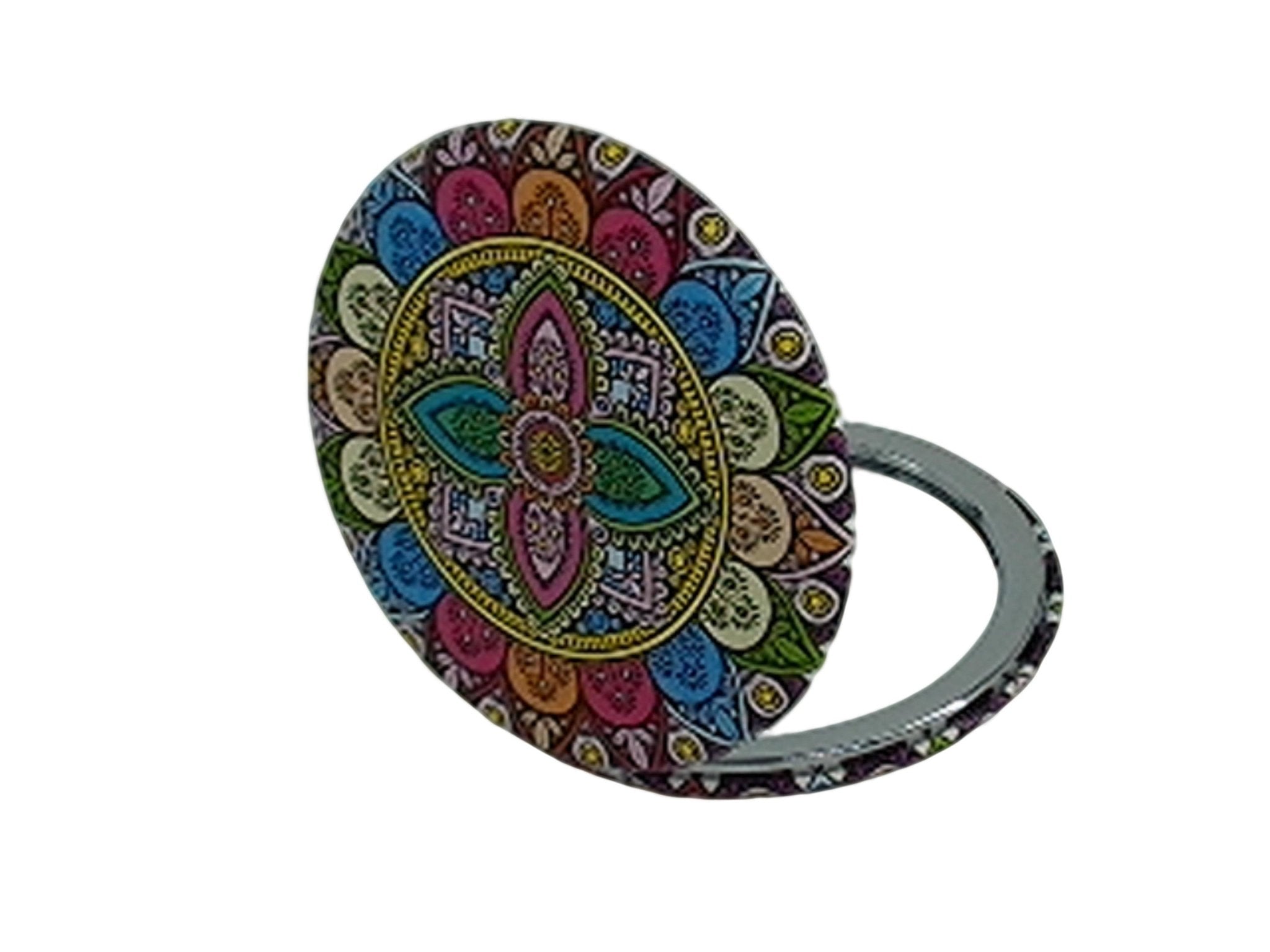 Pocket Mirror 2X Magnification - Mandala Print Double Sided - Brantford Surplus