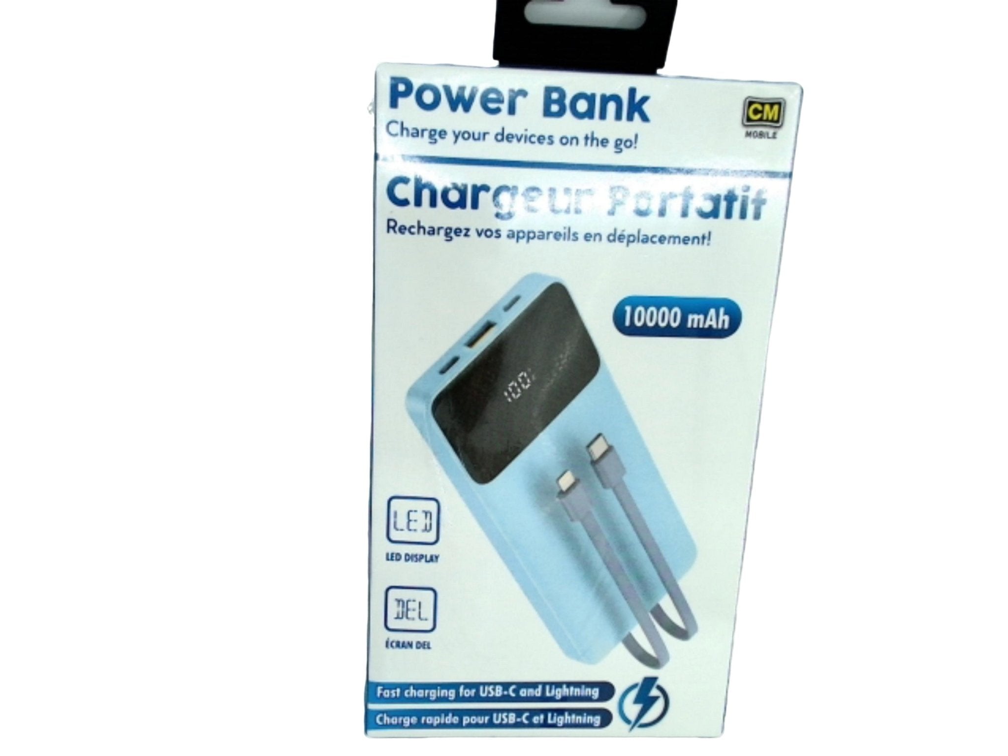 Powerbank 10,000mAh Fast Charging USB - C Lightning LED Display - Brantford Surplus