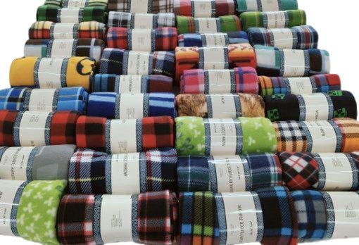 Printed Fleece Throw Blanket 50x60 - Assorted Designs - Brantford Surplus