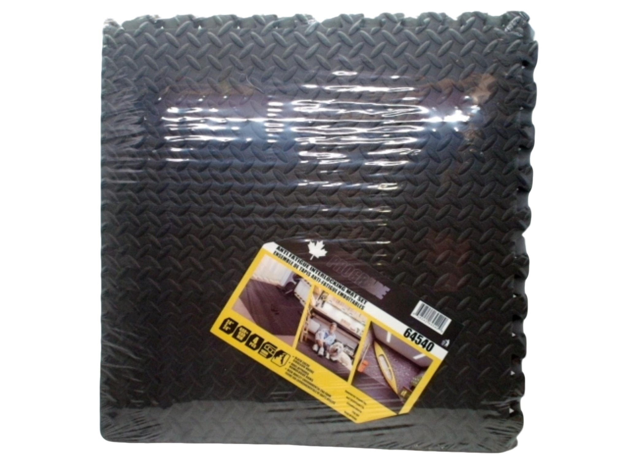 Prograde Anti - Fatigue 24"x24" Interlocking Mats Black 4pk - Brantford Surplus