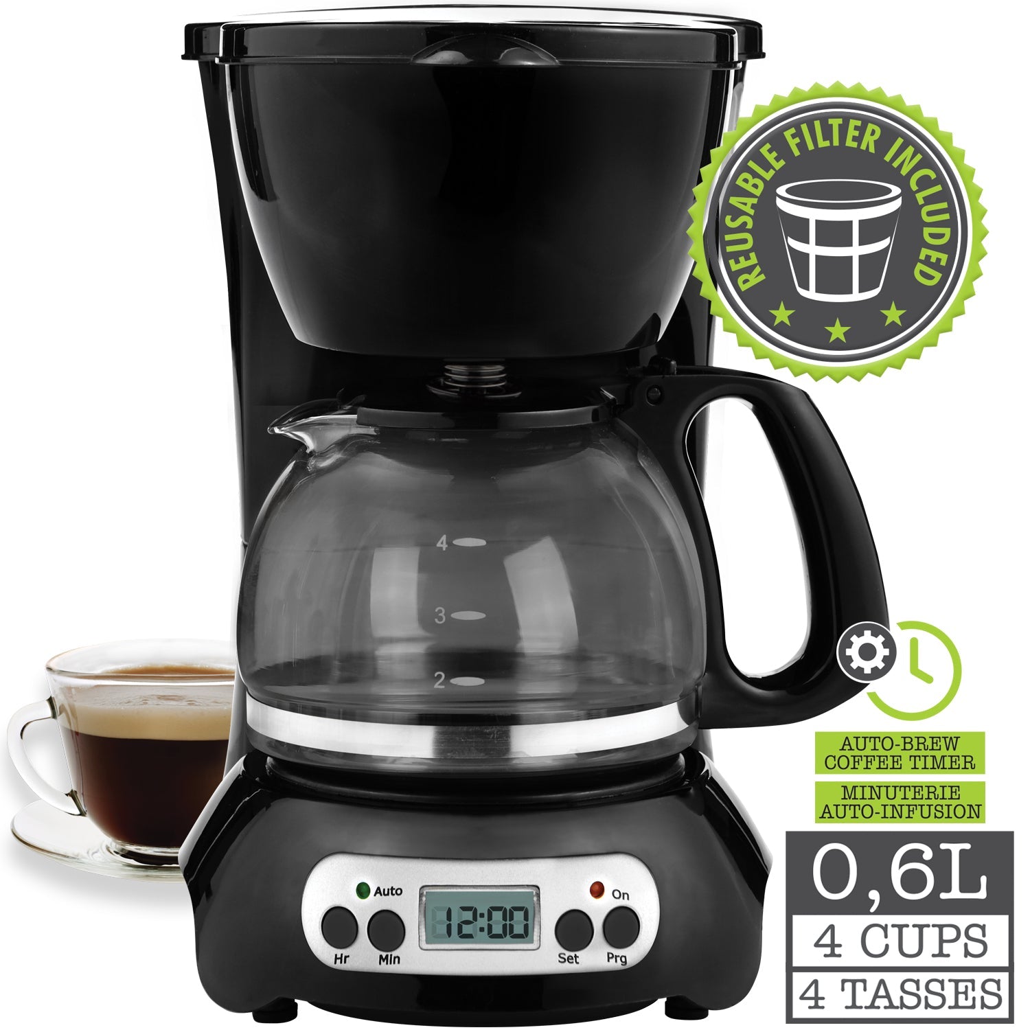 Programmable Drip Coffee Maker with Built - in Grinder - Brantford Surplus