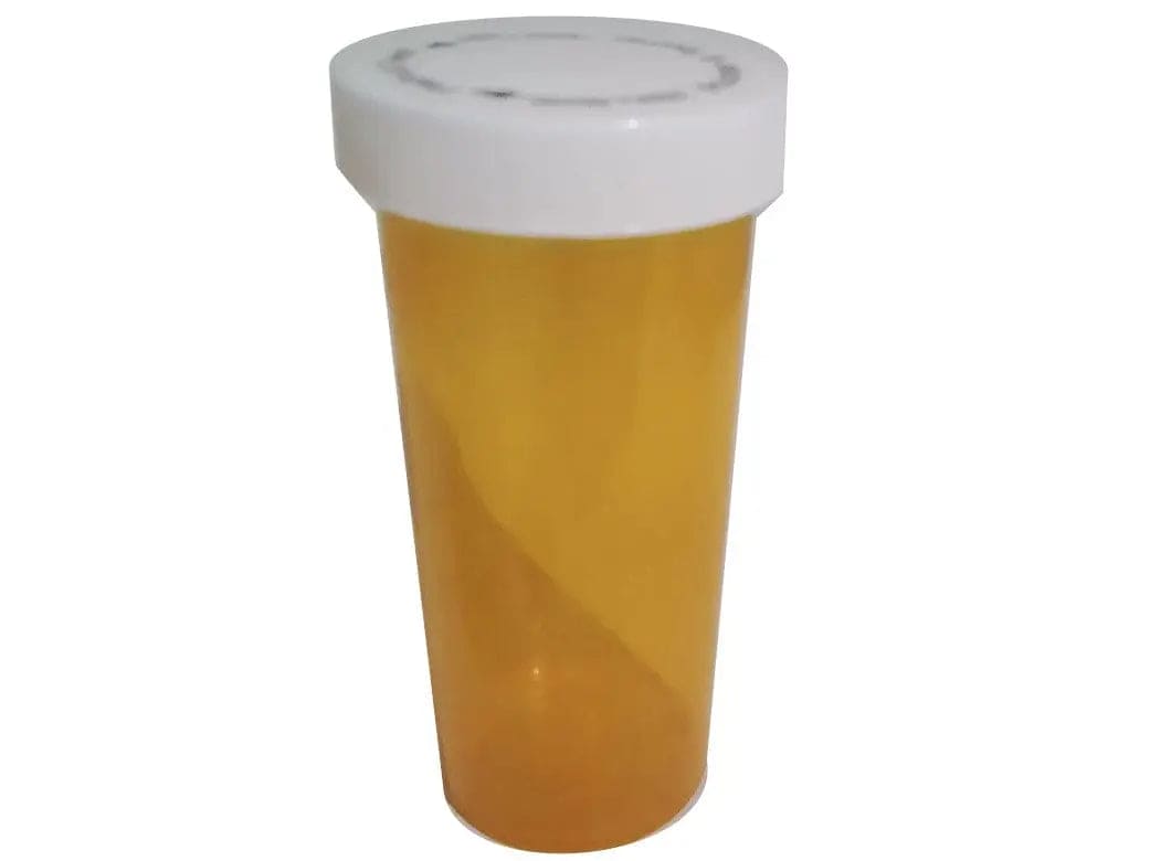 Bottle Plastic 30dram Prescription Amber Clear W/push Twist Cap (or 12 For $2.99) KWDC