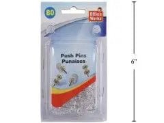 Push Pins clear 80 in a box - Brantford Surplus