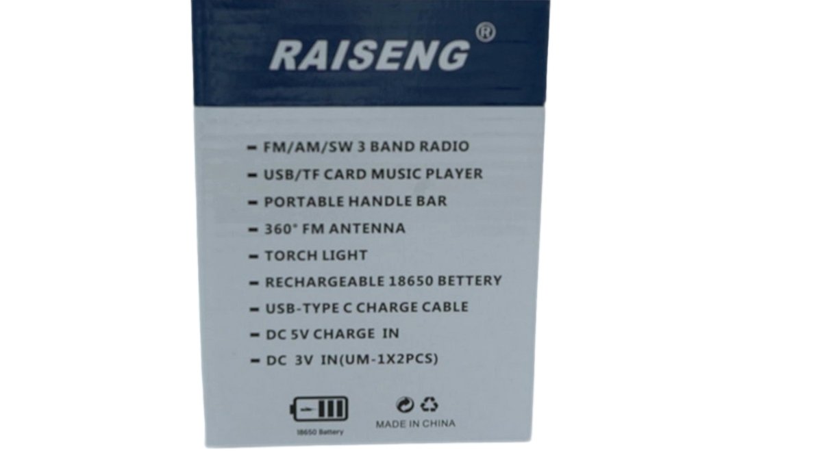Raiseng 3 Band Portable Radio AM/FM/SW Receiver - Brantford Surplus