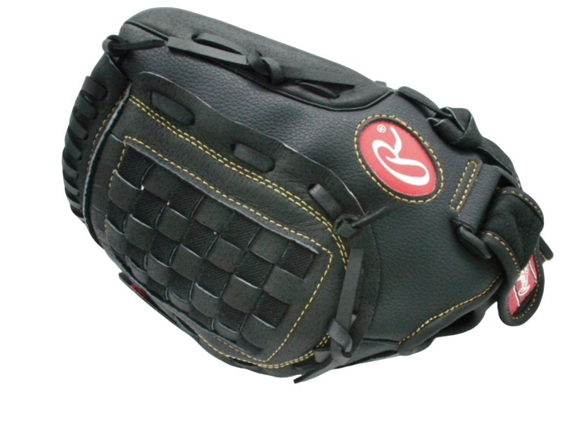 Rawlings Black Baseball Glove - Premium Leather Mitt - Brantford Surplus