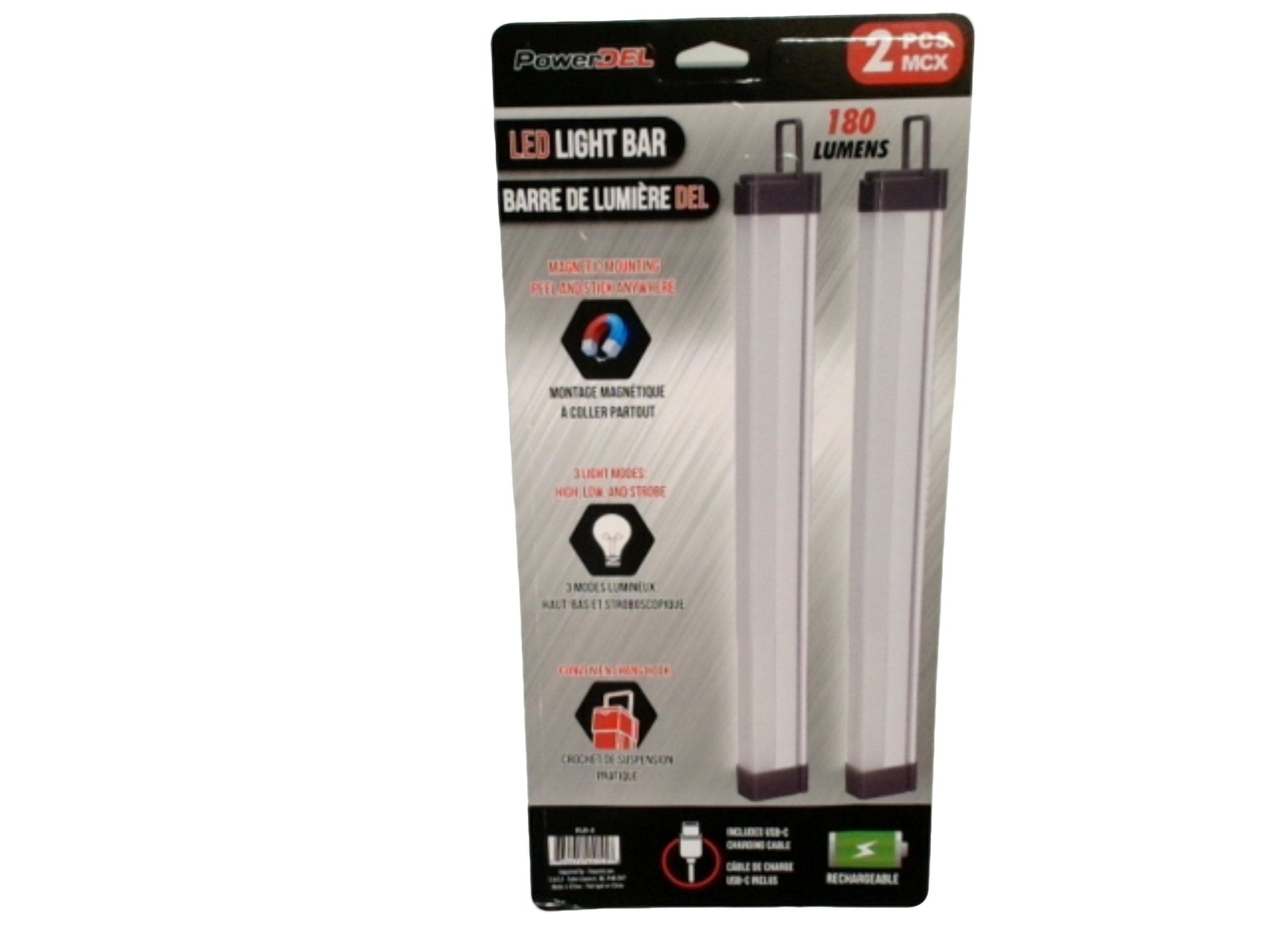 Rechargeable LED Light Bar 2 - Pack - 180 Lumens Magnetic - Brantford Surplus