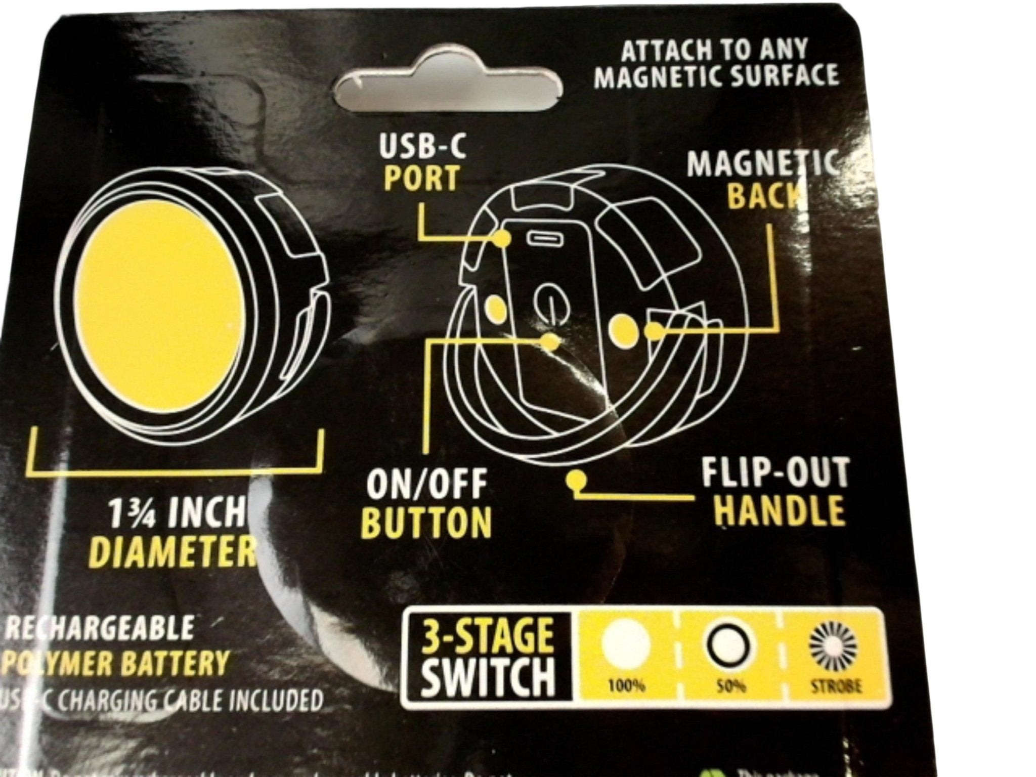Rechargeable Magnetic LED Light 150 Lumen USB - C - Brantford Surplus