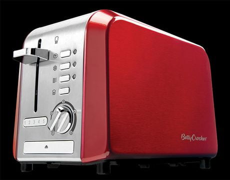 Red 2 Slice Toaster Stainless Steel - Betty Crocker - Brantford Surplus