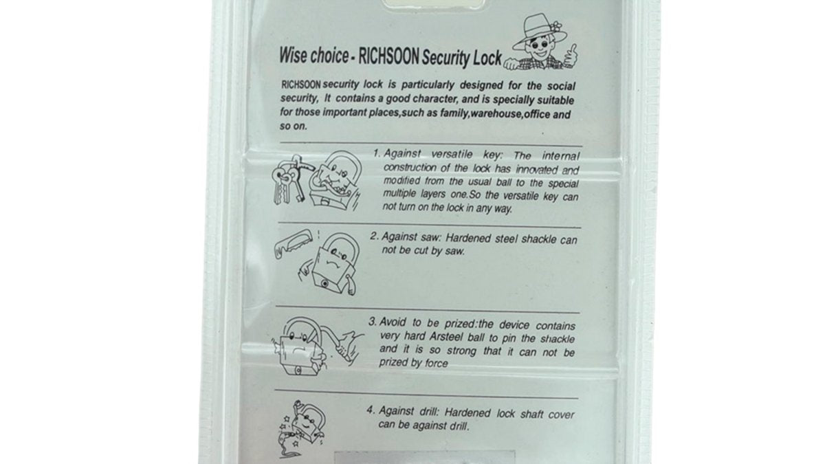 Richsoon 40mm Hardened Shackle Padlock - Heavy Duty Security - Brantford Surplus