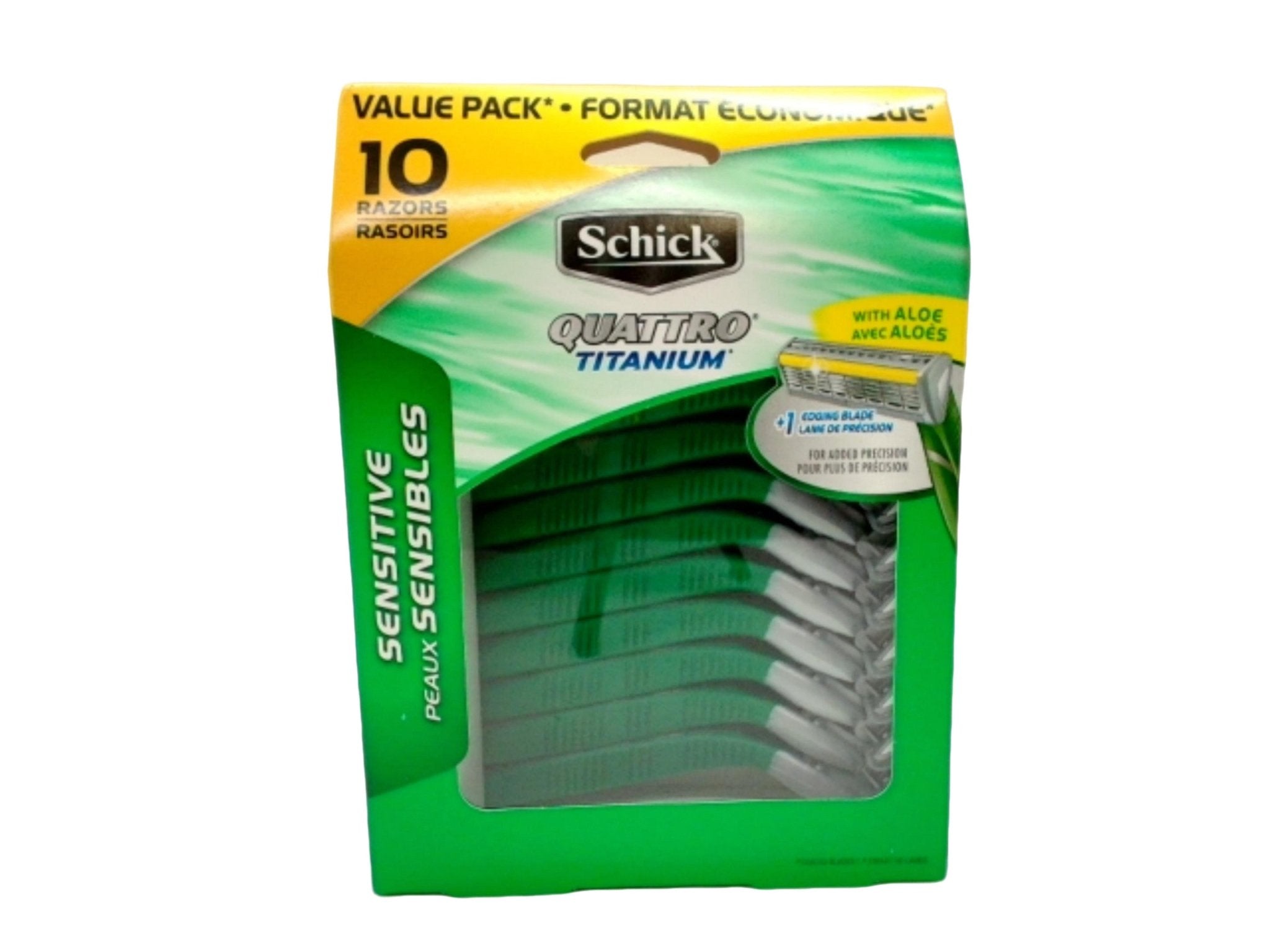 Schick Quattro Titanium Razors - Aloe Infused 10 - Pack - Brantford Surplus
