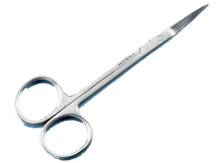 Scissors, iris, 115mm 4.5", stainless, curved - Brantford Surplus