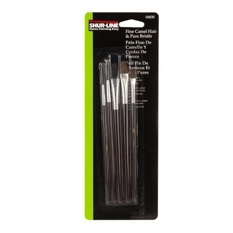 Shur - line 5pc Paint Brush Set - Fine Camel Hair & Bristle - Brantford Surplus