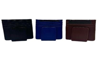 Slim Leather Card Holder with Magnetic Money Clip Wallet - Brantford Surplus