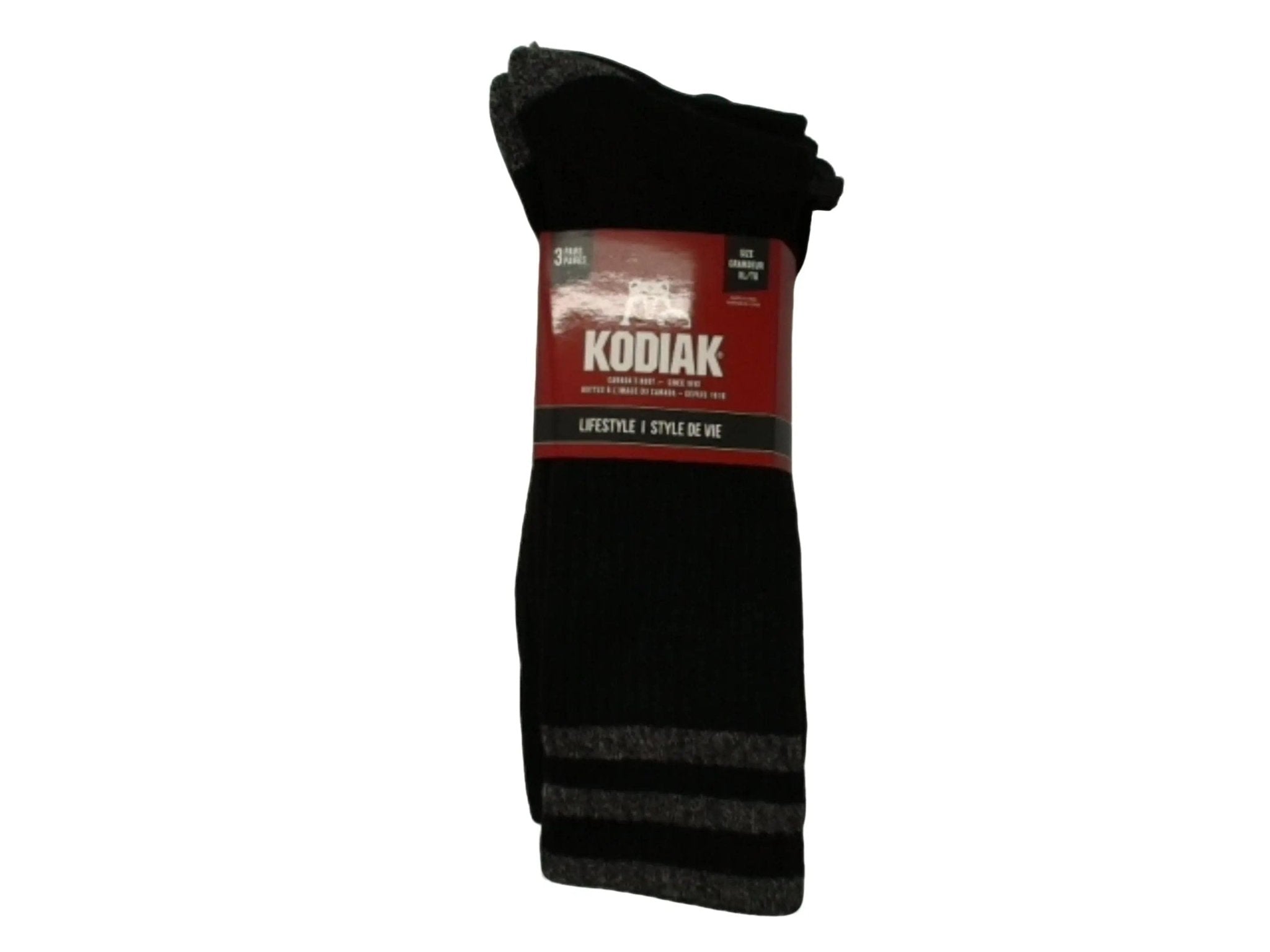 Socks Kodiak Men's XL 3pk. Black Lifestyle - Brantford Surplus