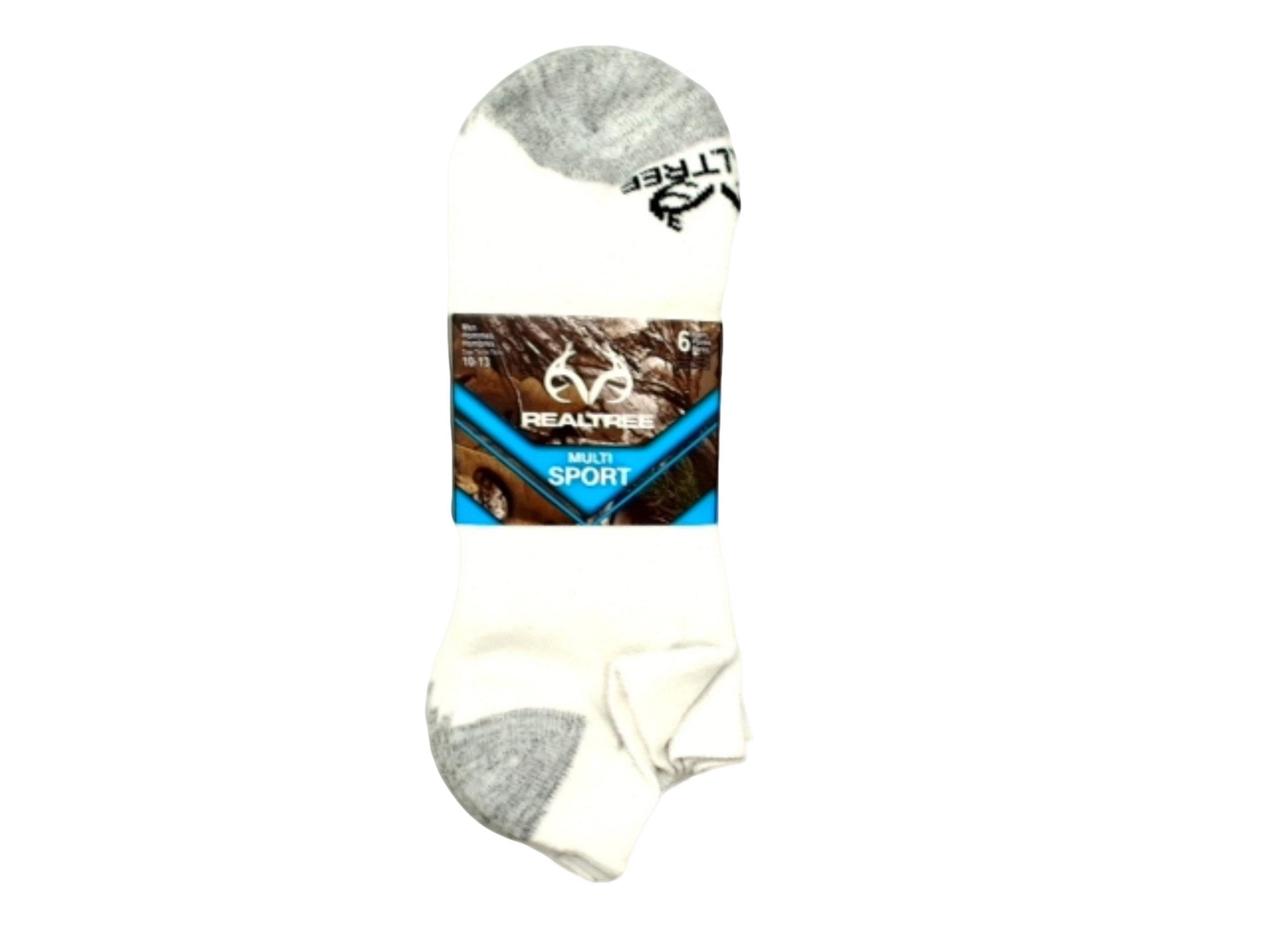 Socks Men's 6pk. White Multi Sport Size 10 - 13 Realtree - Brantford Surplus