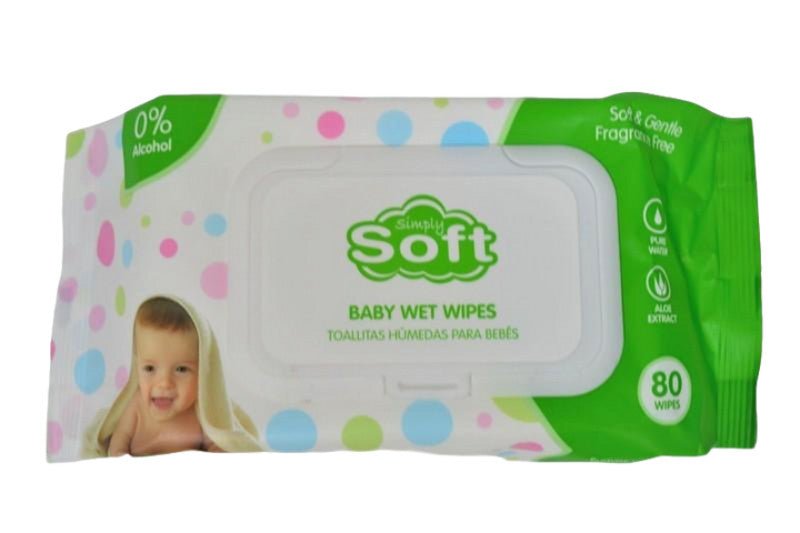 Soft Baby Wipes 80 Pack - Simply Soft - Brantford Surplus