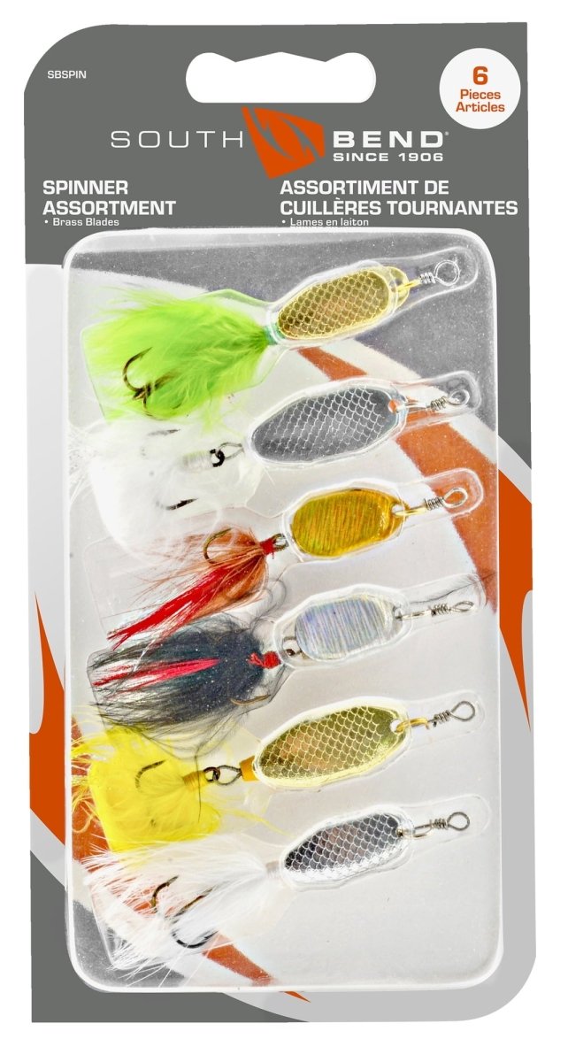 South Bend Fishing Spinners Set - 6 Assorted Colors - Brantford Surplus