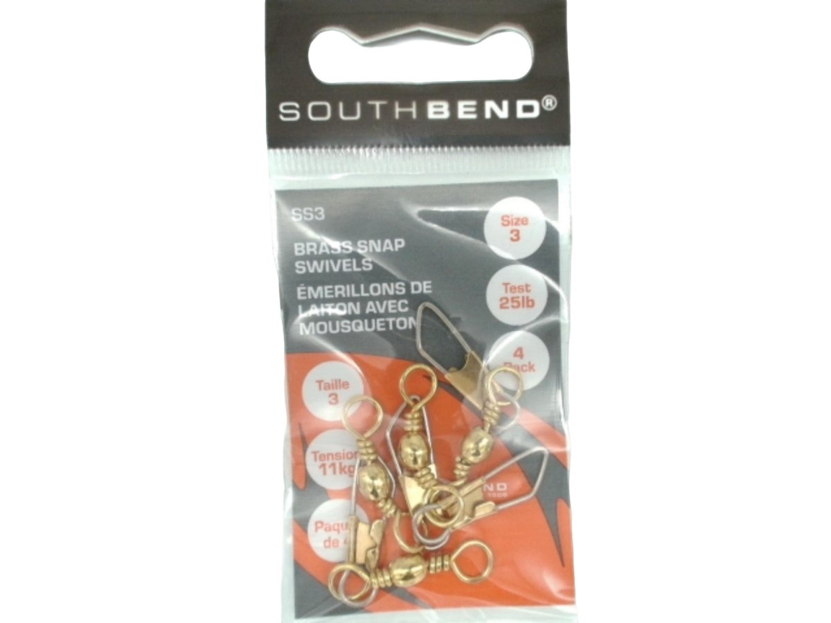 Southbend Brass Snap Swivels Size 3 - 25lb Fishing Connectors - Brantford Surplus