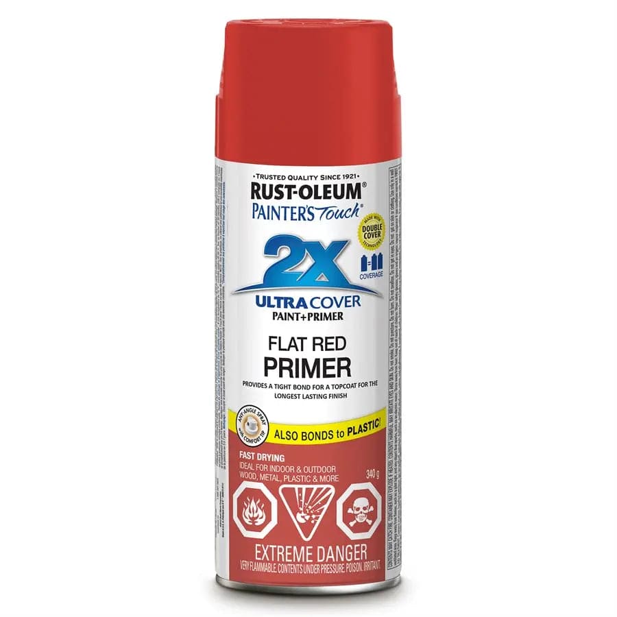 Spray Paint Flat Red Painters Touch 2X Primer 340G Rustoleum - Brantford Surplus