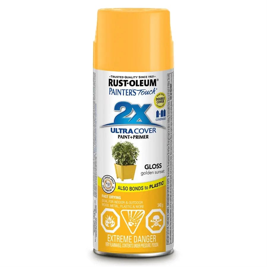 Spray Paint Gloss Golden Sunset Painters Touch 2X 340G Rustoleum - Brantford Surplus