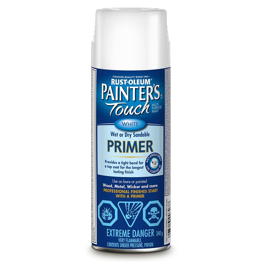 Spray Paint White Primer Rust - oleum 340g Painters Touch - Brantford Surplus