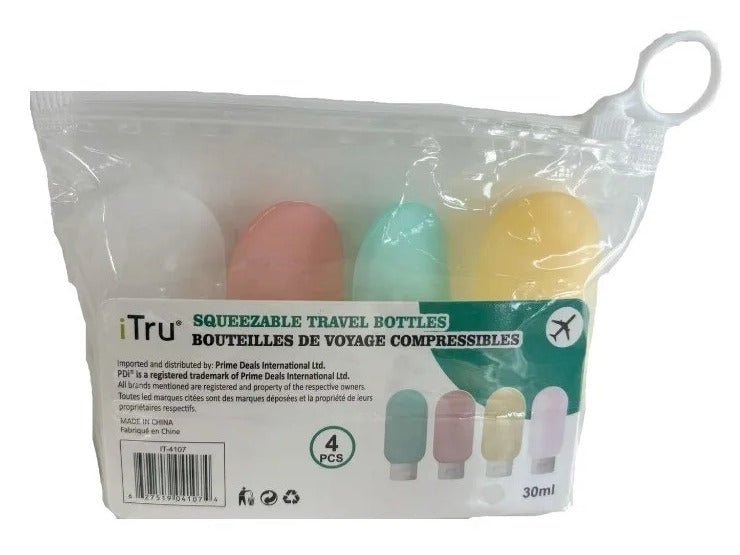 Squeezable 30ml Travel Bottles Set - 4 Pack - Brantford Surplus