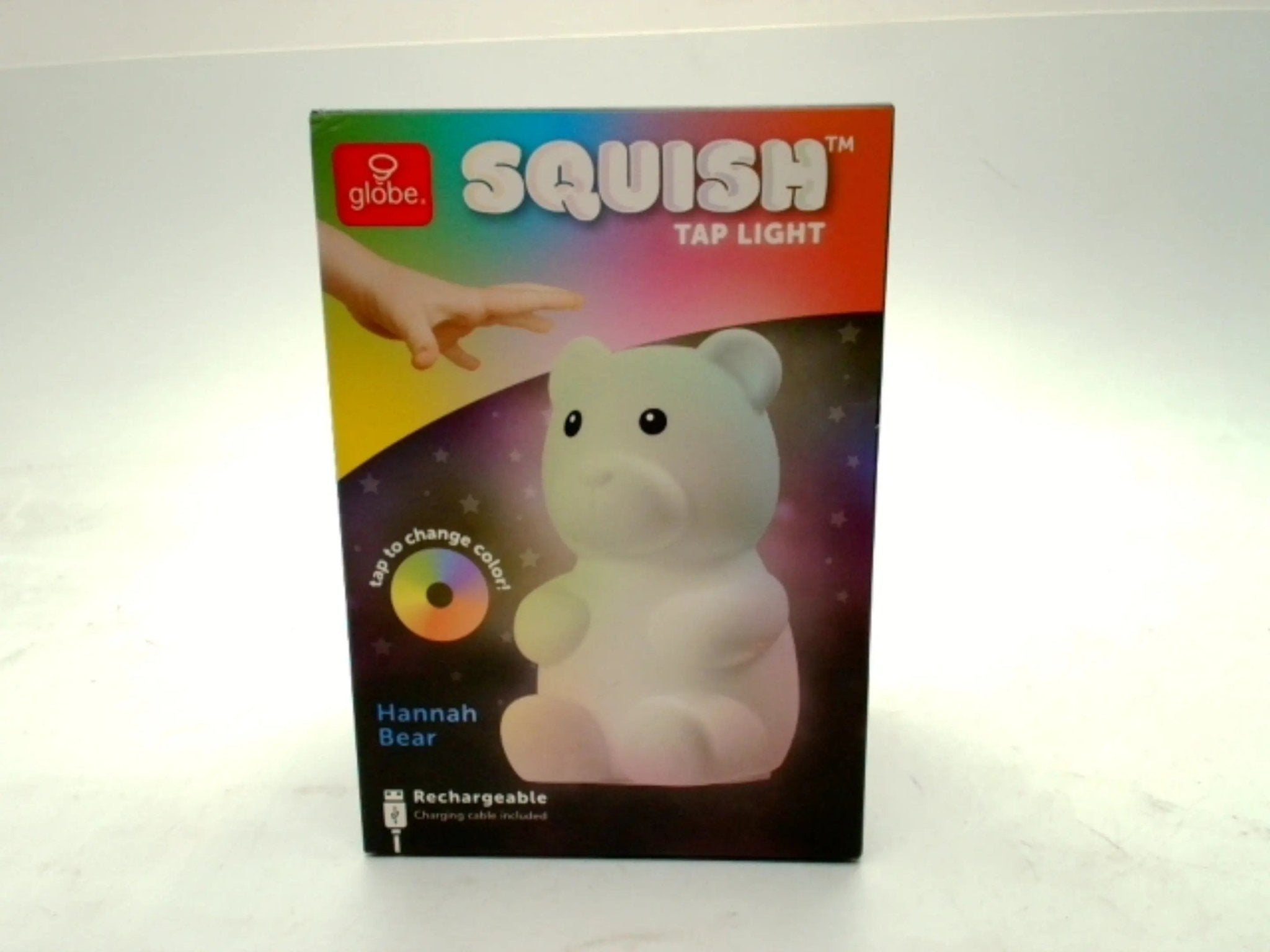 Squish Tap Light Bear Rechargeable Colour Changing Globe - Brantford Surplus