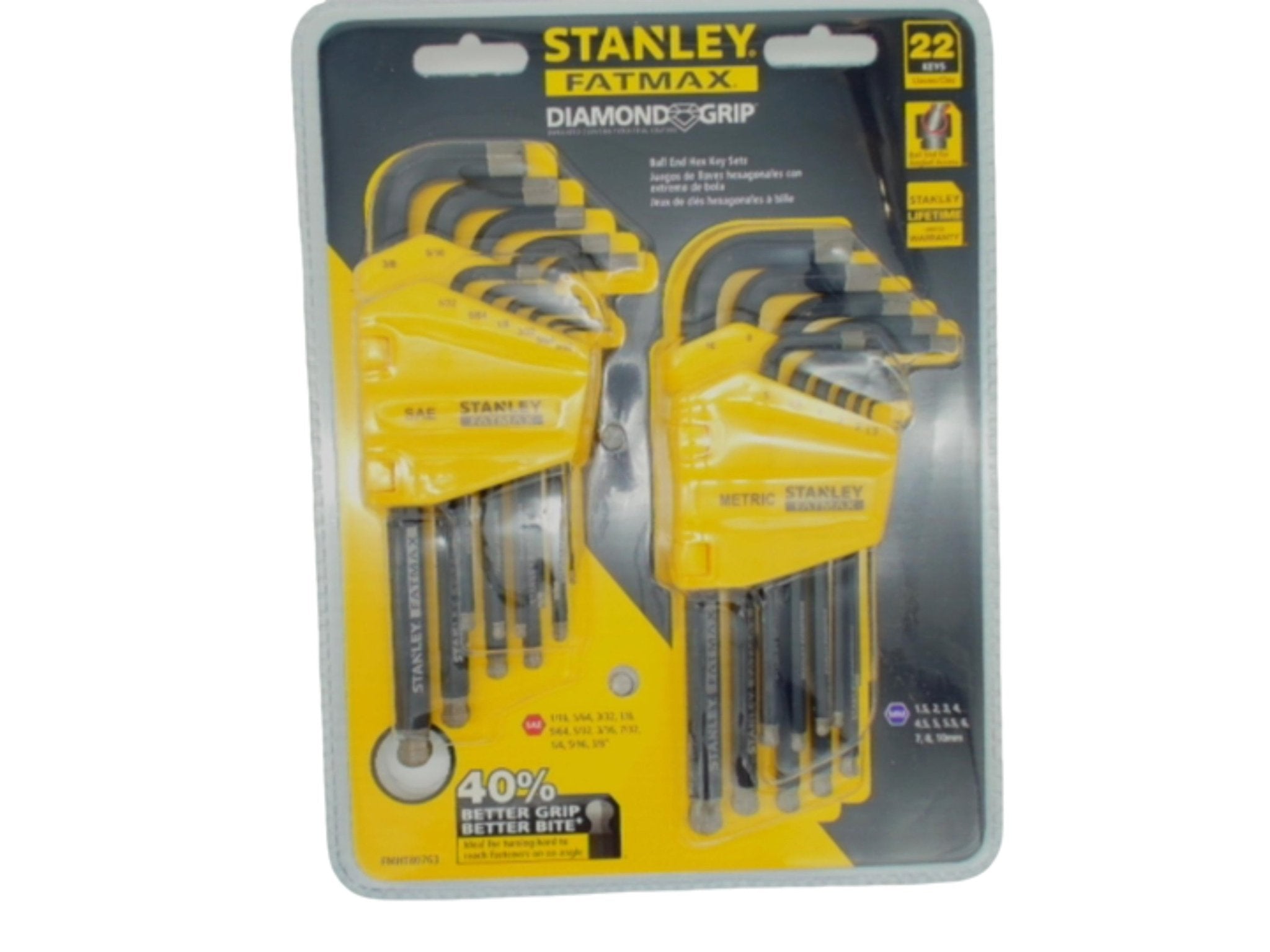 Stanley Hex Key Set 22pc Metric SAE Diamond Grip - Brantford Surplus