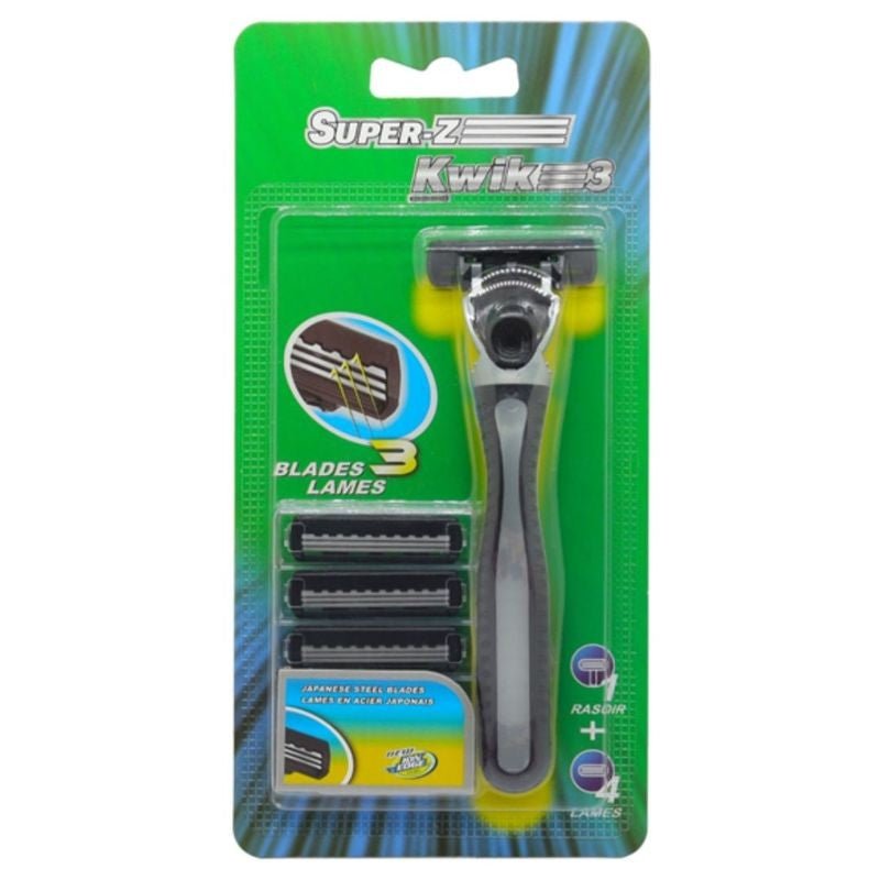 SUPER - Z KWIK 3 RAZORS + 4 BLADES - Brantford Surplus