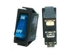 Switch Illuminated 110v 6a On - off Blue rectangular - Brantford Surplus
