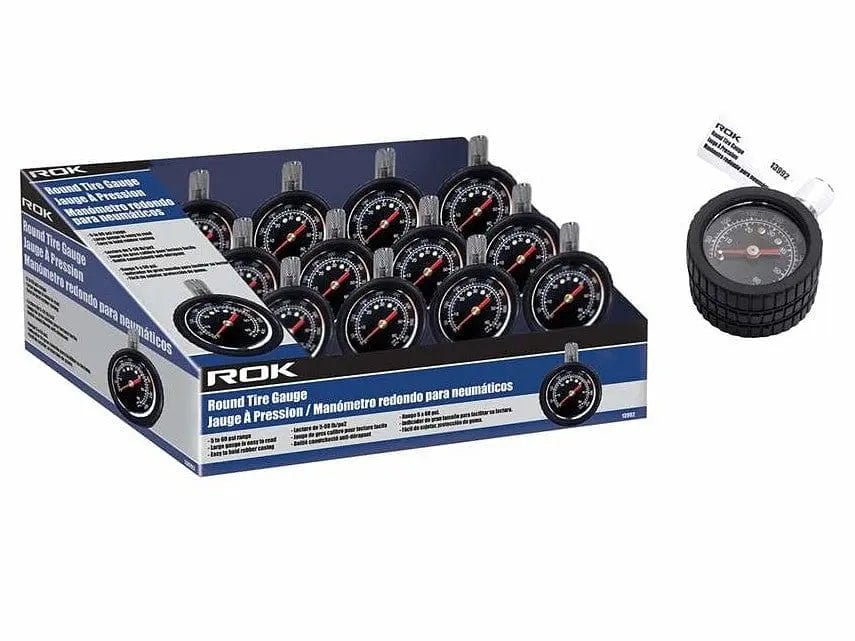 Tire gauge round analog needle style - Brantford Surplus