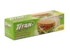 Titan Fold Top Sandwich Bags 100/Box - Brantford Surplus