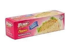 Titan Sandwich zipper bags 50/bx 24/cs - Brantford Surplus