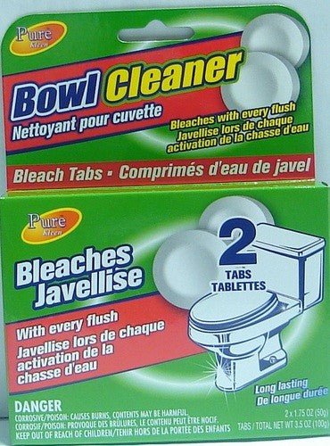 TOILET BOWL CLEANER TABS W/BLCH 2PK PURE KLEEN - Brantford Surplus