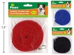 Training/Tie - out Lead, 3 colours 15 foot - Paws - Brantford Surplus