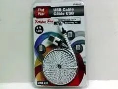 USB 2.0 to micro usb 6 foot flat cable for samsung/blackberry - Brantford Surplus