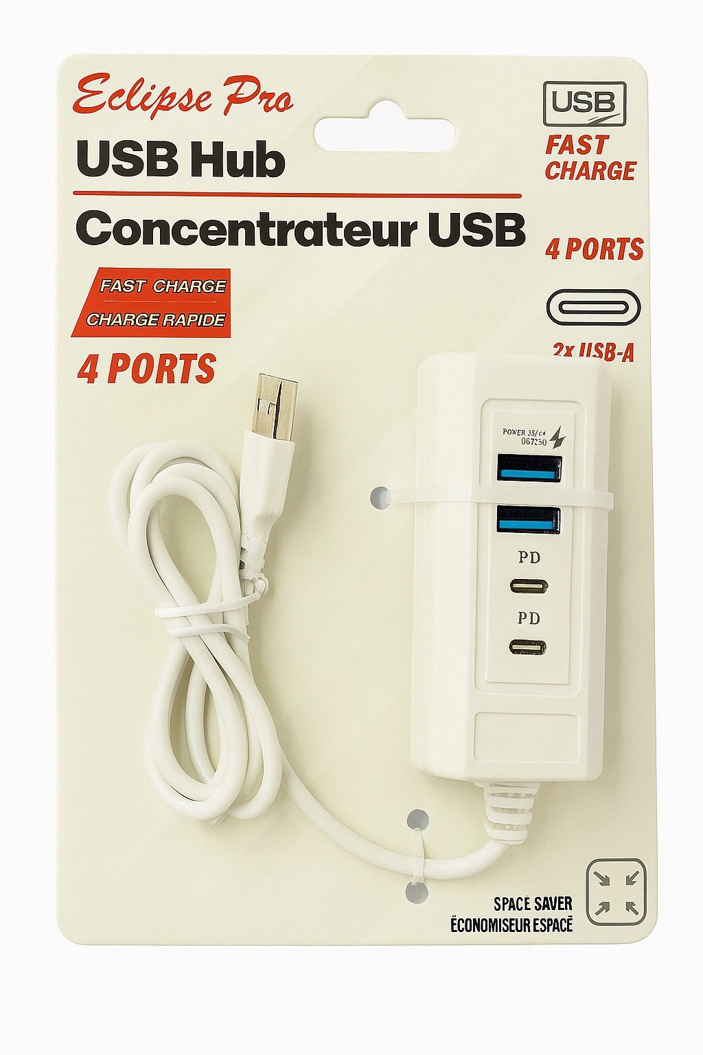 USB Hub 4 Ports 2 USB - A 2 USB - C - Brantford Surplus
