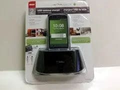 USB tabletop charger with cradle 2 USB ports and AC outlet - Brantford Surplus