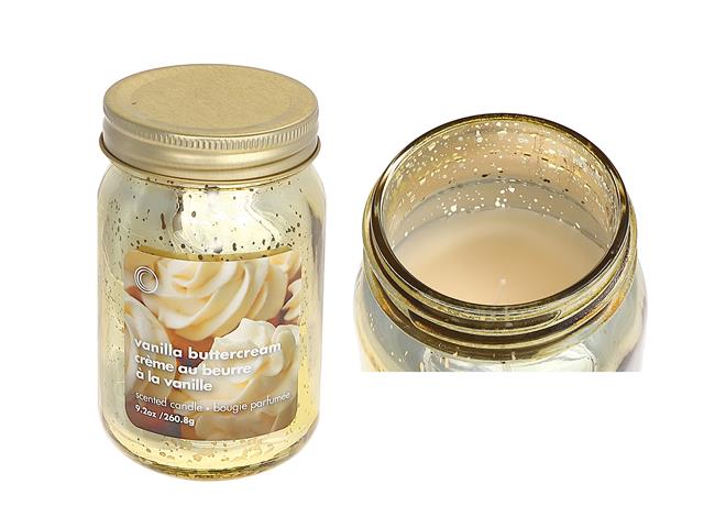 Vanilla Buttercream Candle Electroplated Mason Jar 9.2oz - Brantford Surplus