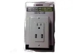Wall decora outlet with 2 usb ports 2.4A - Brantford Surplus