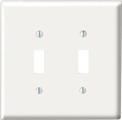 Wallplate switch 2 gang white for standard switches - Brantford Surplus