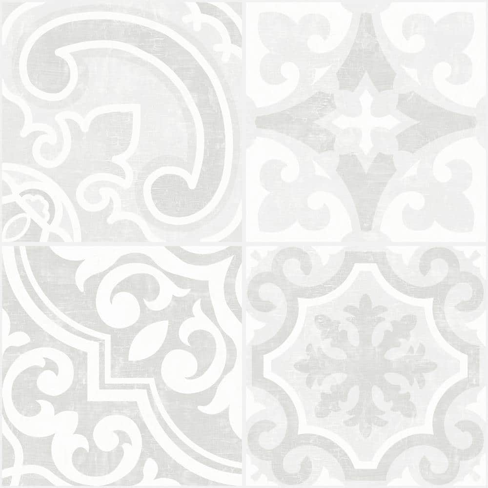 Peel & Stick Embossed Blacksplash Tiles Holly Cream 10" x 10" 4pk.