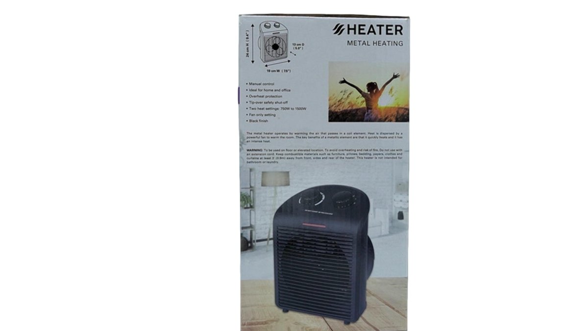Watson 1500W Electric Heater with Fan – Adjustable Heat - Brantford Surplus