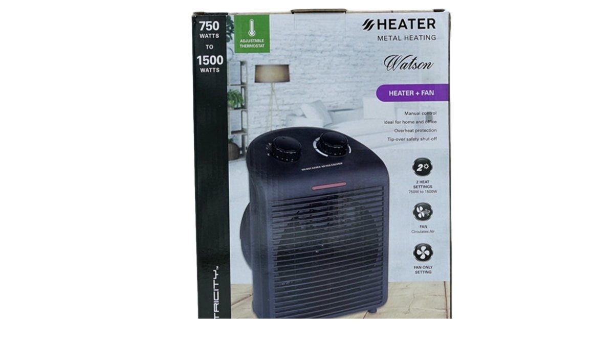 Watson 1500W Electric Heater with Fan – Adjustable Heat - Brantford Surplus