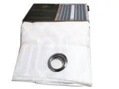 White Jacquard Curtain with Metal Grommets - Brantford Surplus