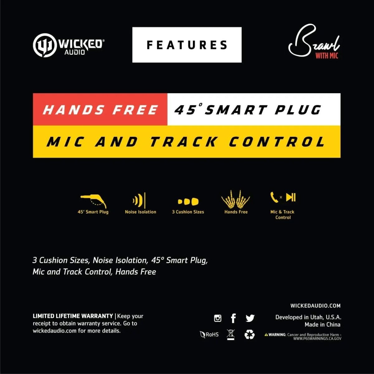 Wicked Audio Brawl Earbuds - Brantford Surplus