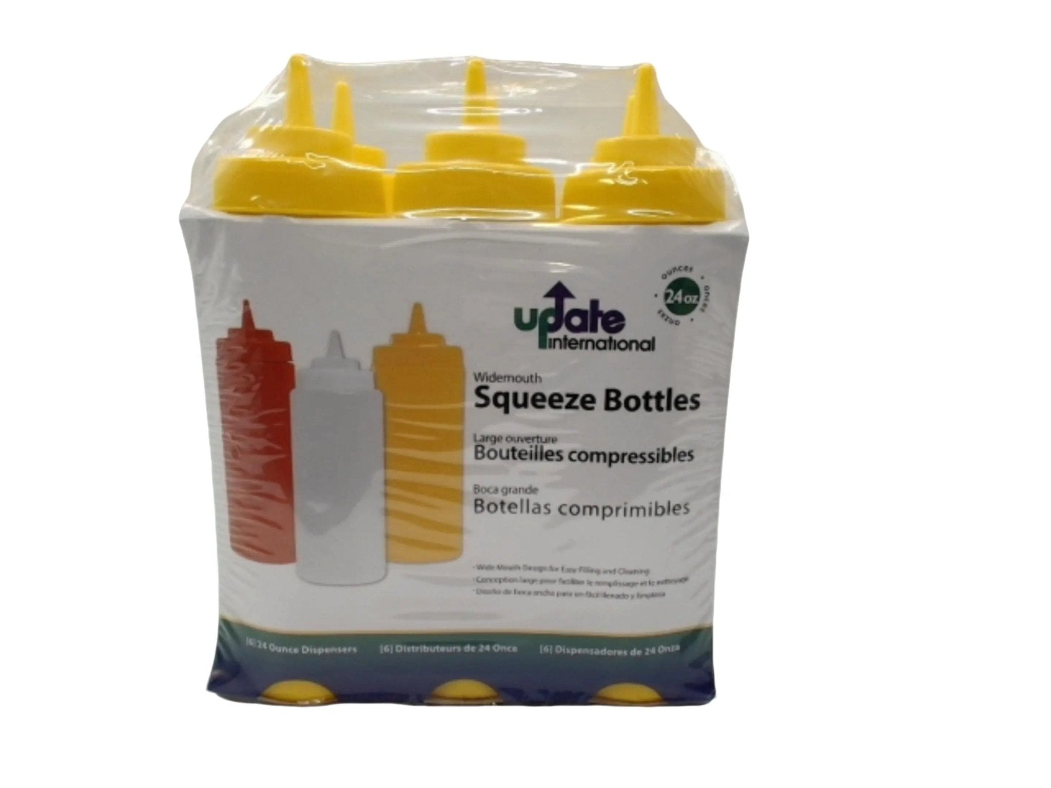 Widemouth Squeeze Bottle 24oz. 6pk. Yellow (or $0.99ea) - Brantford Surplus
