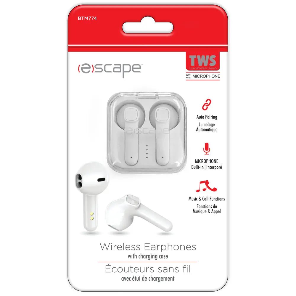 Wireless Stereo Earphones w/ Charging Case Escape - Brantford Surplus