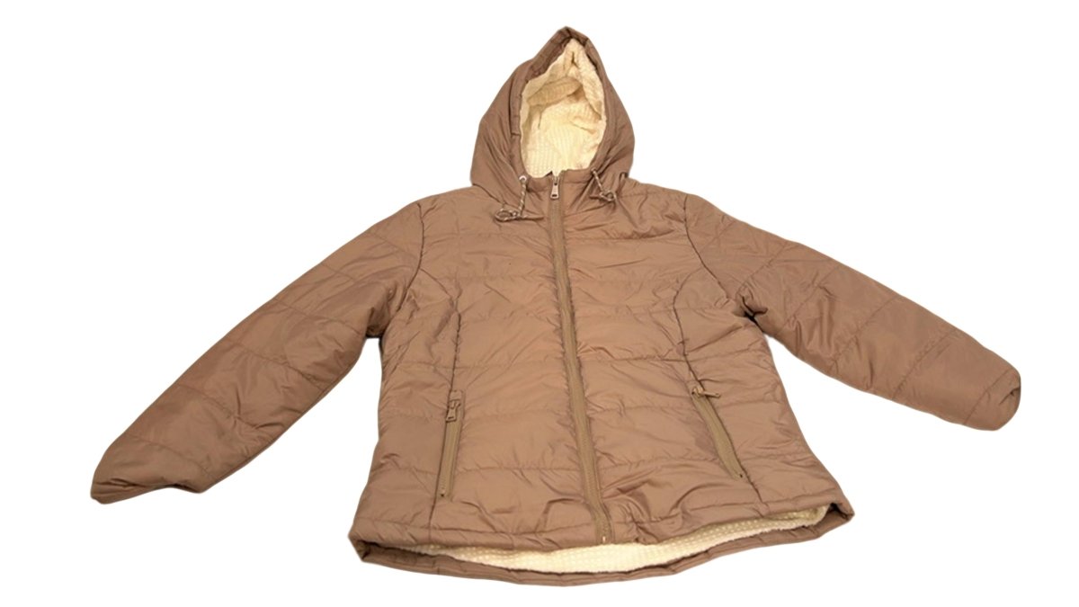 Women's Tan Puffer Jacket - Sport Axis Short Lined Coat - Brantford Surplus