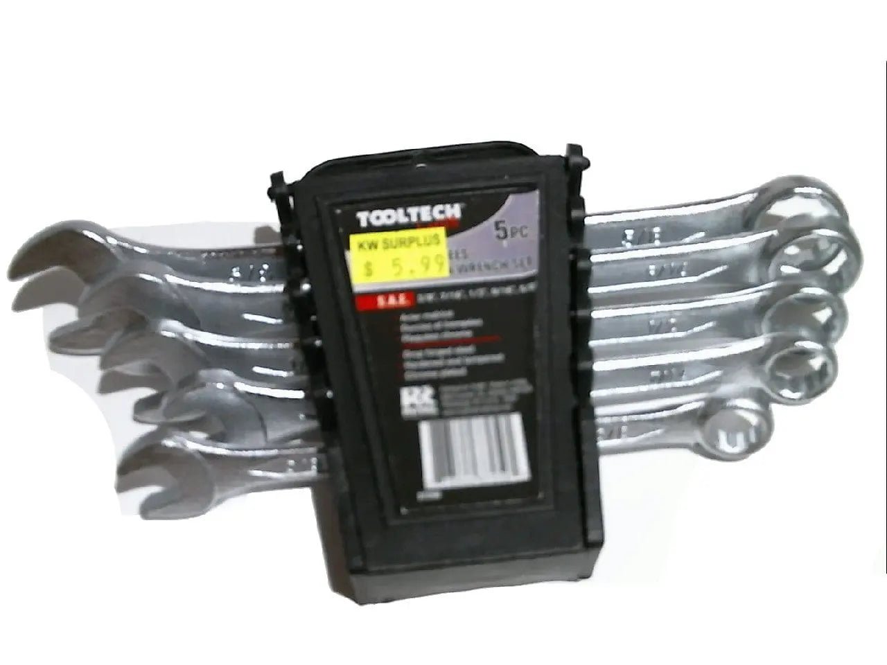 Wrench set 5 pc SAE 3/8 7/16 1/2 9/16 5/8 - Brantford Surplus